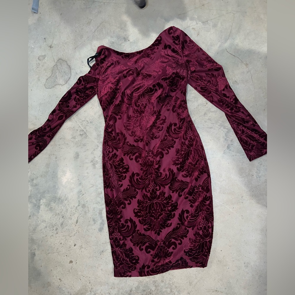 Velvet long  sleeve dress